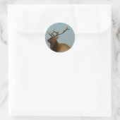 E42 Young Bull Elk Runder Aufkleber (Tasche)