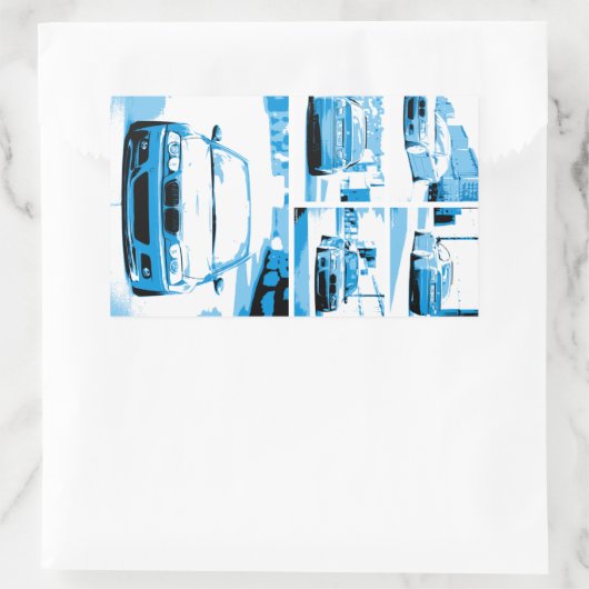 e46 Comic Rechteckiger Aufkleber (Tasche)