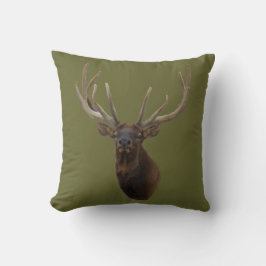 E48 Bull Elk Head in Velvet Kissen
