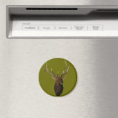 E51 Bull Elk Head Magnet (In Situ (Geschirrspüler))