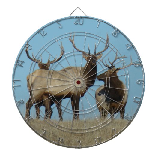 E60 Bull Elk sky Lined Dartscheibe (vorne)