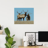 E60 Bull Elk Sky Lined Poster (Heimbüro)