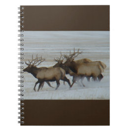 E64 Bullklee läuft im Schnee Notizblock