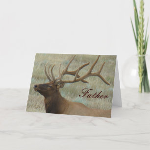 E9 Bull Elk in Samt Kopf Schuss Karte