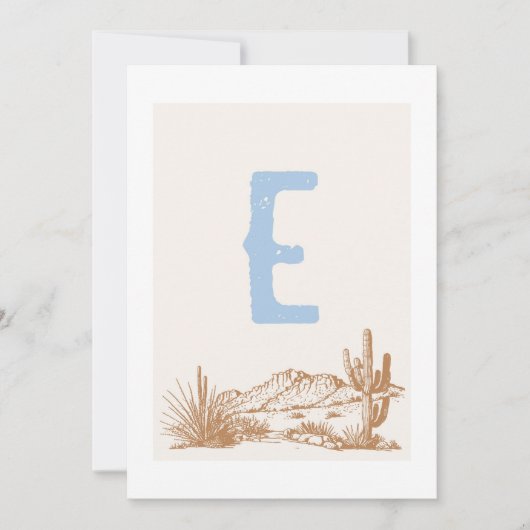 "E" 1-Western-Bannerkarte für Hochstuhlbanner Einladung (Vorderseite)