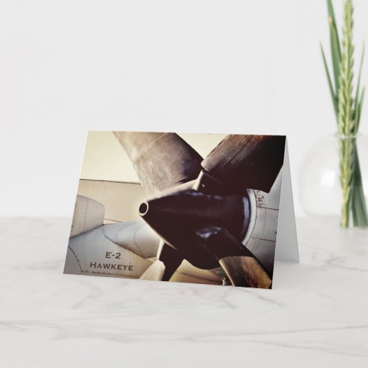 E-2 Hawkeye Propeller Militärflugzeug zum Geburtst Karte (Vorderseite)