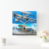 E-2 HAWKEYE QUADRATISCHE WANDUHR (Zuhause)