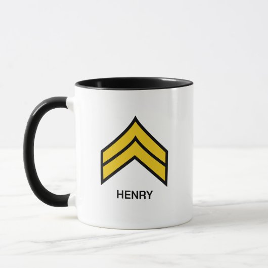 E-4 Rank der US-amerikanischen Armee Tasse (Links)