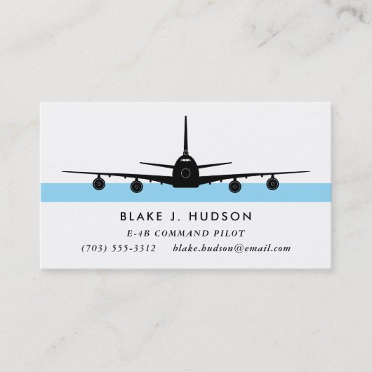 E-4B 747 Silhouette Pilot Visitenkarte (Vorderseite)