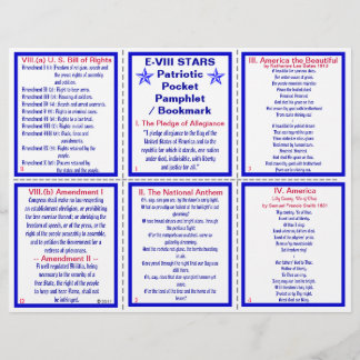 E-8** Patriotisches Pocket-Pamphlet / Lesezeichen
