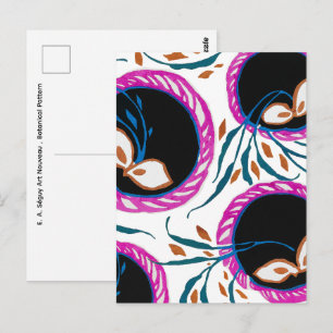 E. A. Séguy Art Nouveau, Botanisches Muster Postkarte