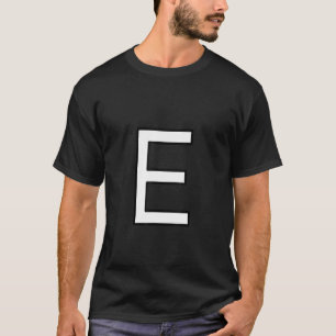 E Alphabet Brief Hauptstadt Großbuchstaben Wortnum T-Shirt