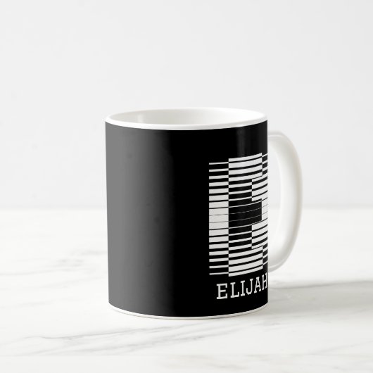 E - ALPHABET NAME E KAFFEETASSE (VorderseiteRechts)