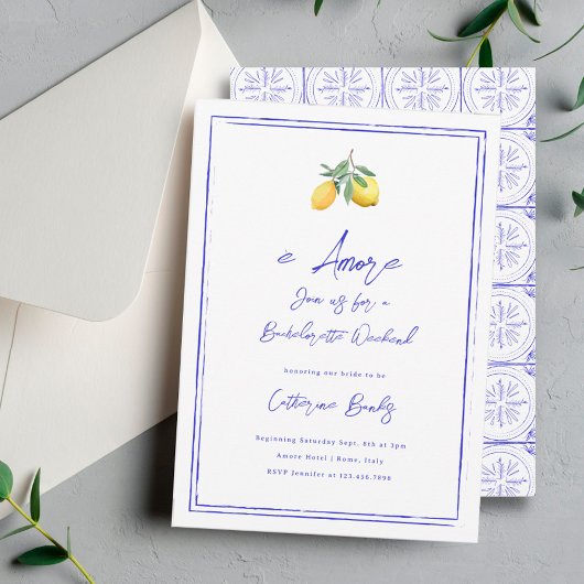 È Amore italienischer Junggeselinnen-Abschied Einladung
