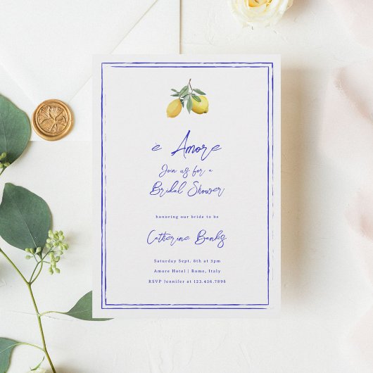 È Amore italienisches Brautparty Einladung