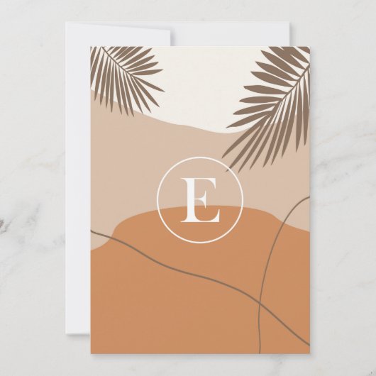 E - Anfangsbuchstabe E Abstraktes Design Einladung (Vorderseite)