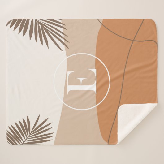 E - Anfangsbuchstabe E Abstraktes Design Sherpadecke (Vorderseite (Horizontal))