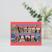 e Asbury Park NJ Greeting Postcard Postkarte (Stehend Vorderseite)
