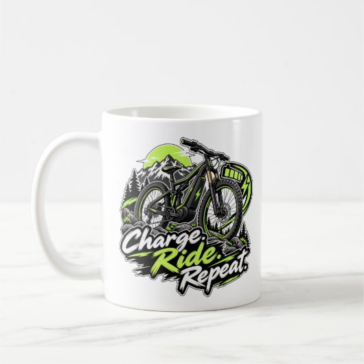 E-Bike – Charge Ride Repeat Kaffeetasse (Links)