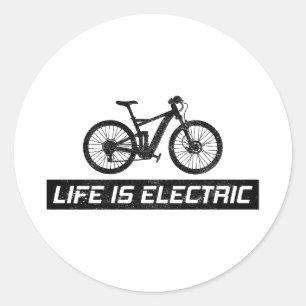 E-Bike Elektrisches Fahrrad E-Radfahren Fahrrad Fa Runder Aufkleber