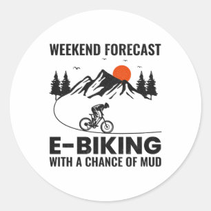 E-Bike Elektro-Bike E-Radfahren Runder Aufkleber