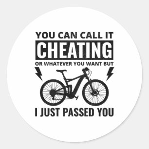 E-Bike Elektro-Bike E-Radfahren Runder Aufkleber