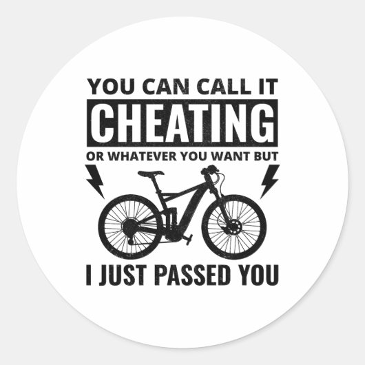 E-Bike Elektro-Bike E-Radfahren Runder Aufkleber (Vorderseite)