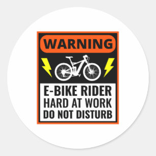 E-Bike Elektro-Bike E-Radfahren Runder Aufkleber