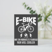 E-Bike Elektro Fahrrad Spruch für Radfahrer Postkarte (Stehend Vorderseite)
