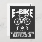 E-Bike Elektro Fahrrad Spruch für Radfahrer Postkarte (Vorne/Hinten)