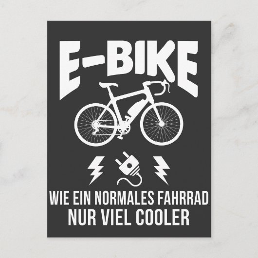 E-Bike Elektro Fahrrad Spruch für Radfahrer Postkarte (Vorderseite)