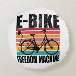 E-Bike Freedom Machine Rundes Kissen
