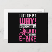 E-Bike Lady Postkarte (Vorne/Hinten)