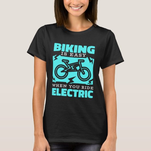 E Bike Ride Fahrrad Fahrradbatterie Elektrisch T-Shirt (Vorderseite)