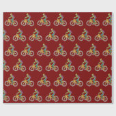 E-Bike-Strichmännchen Geschenkpapier (Flach)