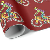 E-Bike-Strichmännchen Geschenkpapier (Rolleneckpunkt)