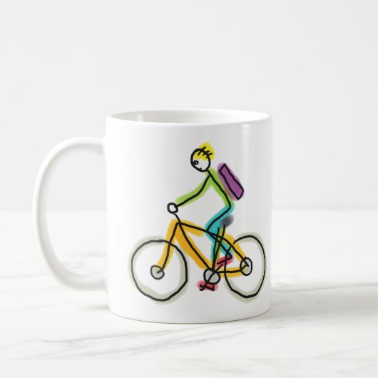 E-Bike-Strichmännchen Kaffeetasse (Links)