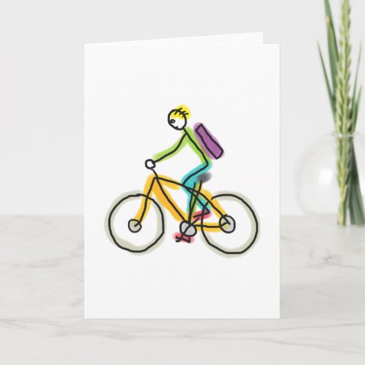E-Bike-Strichmännchen Karte (Vorderseite)