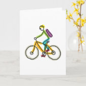 E-Bike-Strichmännchen Karte (Gelbe Blume)