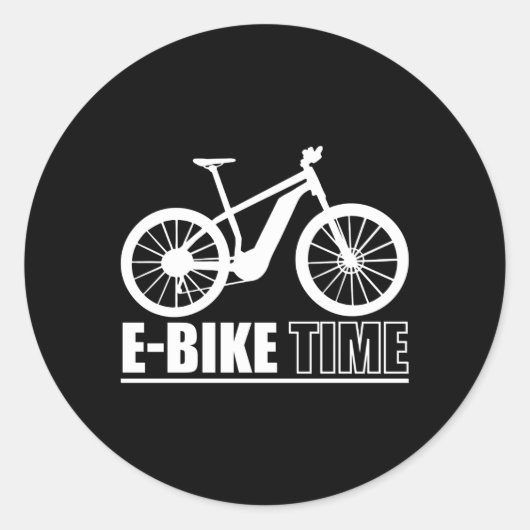 E-Bike Time Electric Bicycle Runder Aufkleber (Vorderseite)