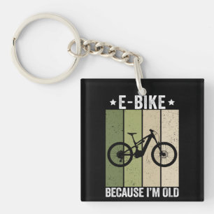 E-Bike, weil ich alt bin, Vintage Retro Schlüsselanhänger