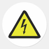 E-Blitzwarnzeichen Runder Aufkleber (Vorderseite)