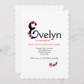 "E"-Brief (Name mit Buchstabe E hinzufügen) Einladung (Vorne/Hinten)
