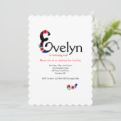 "E"-Brief (Name mit Buchstabe E hinzufügen) Einladung (Stehend Vorderseite)