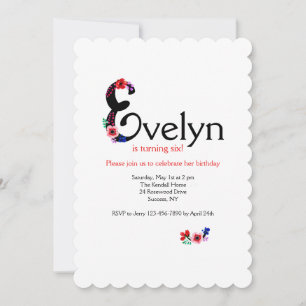 "E"-Brief (Name mit Buchstabe E hinzufügen) Einladung