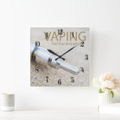 E-cig und Dämpfung Quadratische Wanduhr (Zuhause)