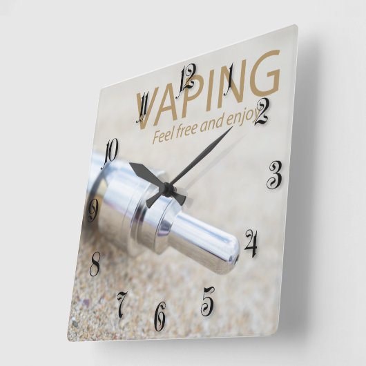 E-cig und Dämpfung Quadratische Wanduhr (Winkel)