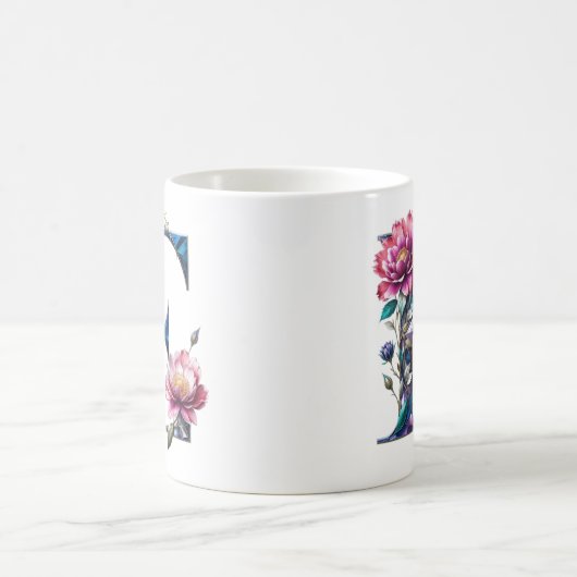 E Coffee Tasse - Blumendesign für Geschenke (Mittel)