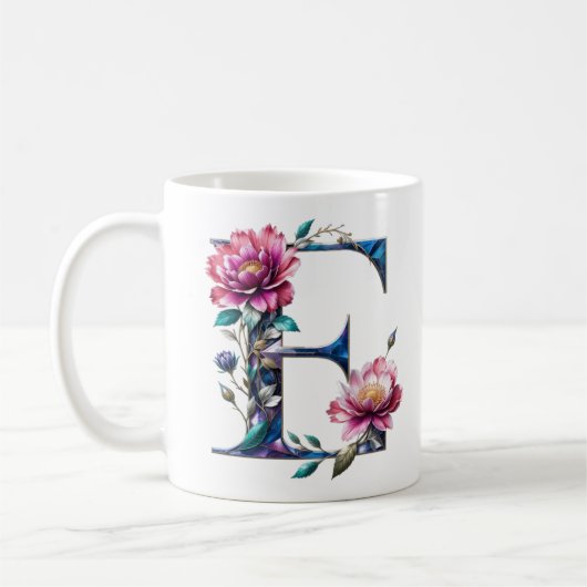 E Coffee Tasse - Blumendesign für Geschenke (Links)