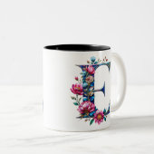 E Coffee Tasse - Blumendesign für Geschenke (VorderseiteRechts)